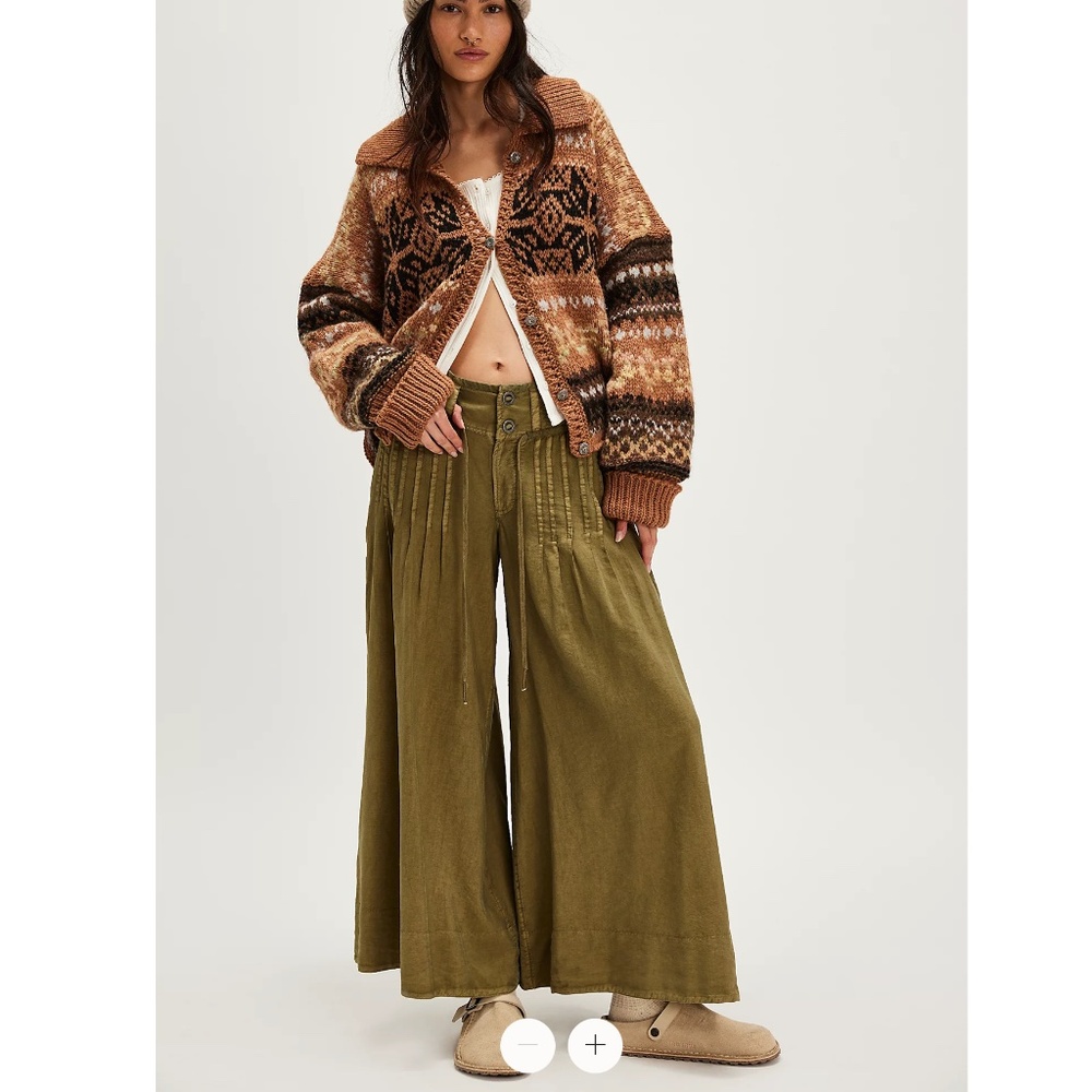 Free People Fauna Wide-Leg Trousers Pants